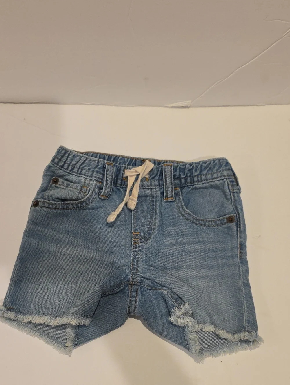 Kids Light Blue Denim Shorts with Drawstring Gap 18-24 Months